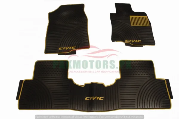 Honda Civic Latex Car Floor Mat 3 Pcs Model 2016-2023 - Best Material