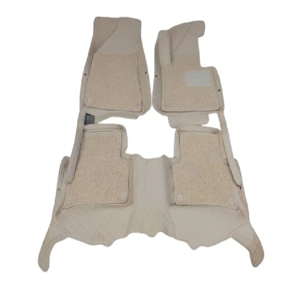 KIA Sportage 9D Floor Mats Beige With Beige Grass Multi Color Thread 3 Pcs - Model 2019-2022