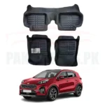 KIA Sportage Floor Mats 5D - Model 2019-2021 | Odorless Washable Heavy Duty | Black