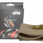 Leather stiching steeing cover beige