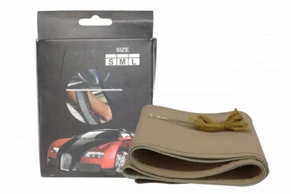 Leather stiching steeing cover beige Leather stiching steeing cover beige