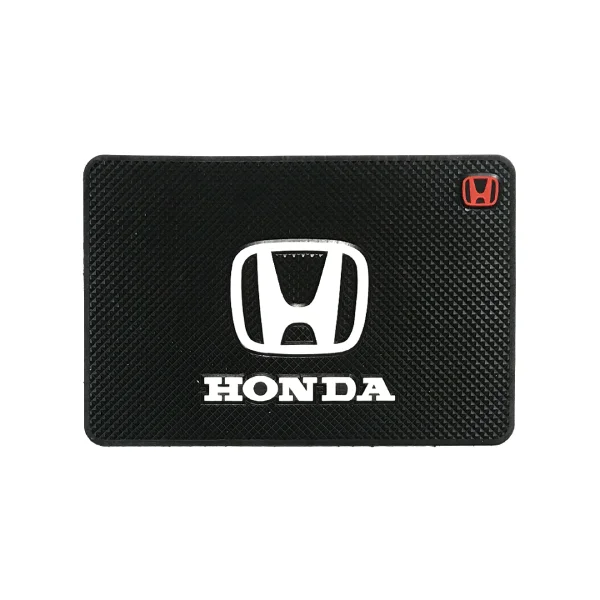 Car-Dashboard-Non-Slip-Mat-Silicone-Material-Honda-Logo-Square-Design-Small-Size-Black