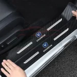 Changan Logo Car Door Sill Scuff Guard Carbon Fiber – Door Panel Guard, Sills Protector Anti-Dirty Scuff Plate Cover Guard Strip 4Pcs