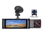 3 Cameras Dash Cam Parking Monitoring Clear Car Rearview Mirror Car Video Recording Camcorder Camera Recorder