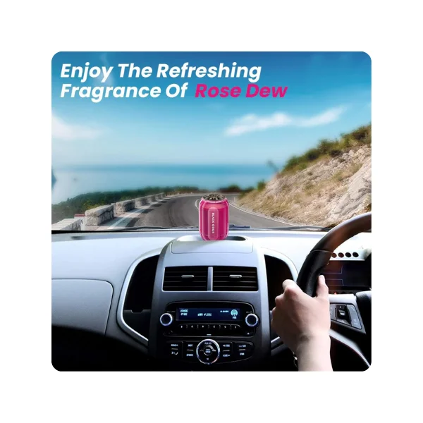 BLACK ODOR BO 8 Rose Dew Air Freshener packaging highlighting the long lasting natural oil formula and big size capacity