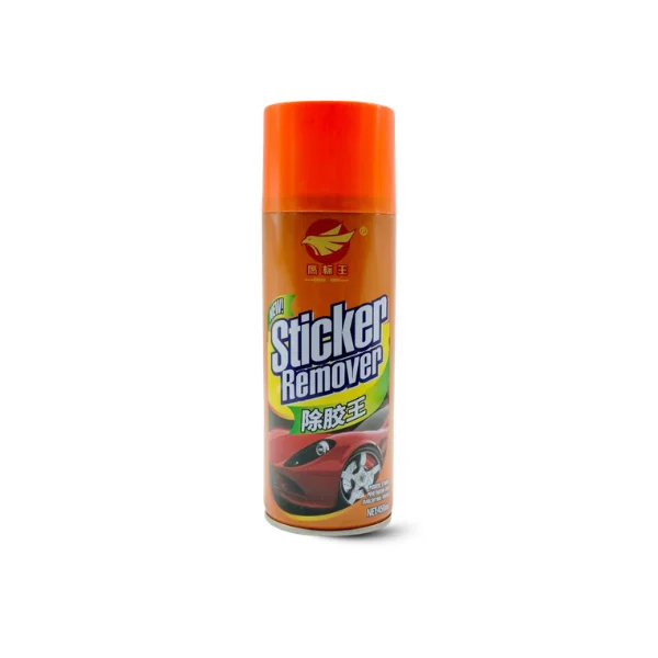 Professional adhesive cleaner spray by Eagle King for removing sticky labels and tape residue.