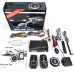 PKE car security alarm system with keyless entry and push start button