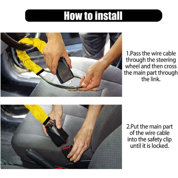 seat belt lock installed steering whee