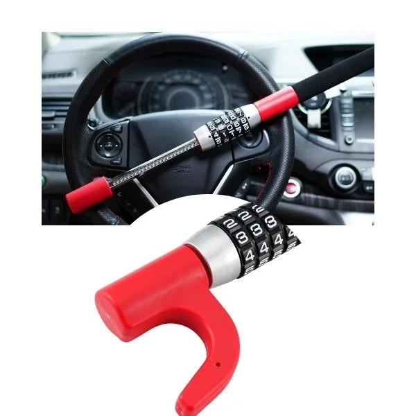 Sogo car steering wheel lock with 5-digit password coded panel
