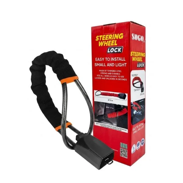 Sogo anti theft steering wheel seat belt wire lock universal