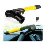 Universal steering wheel claw lock yellow anti theft clamp